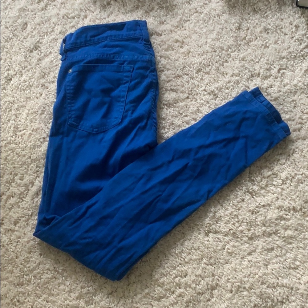 7 for all Mankind size 24 royal blue skinny jeans!